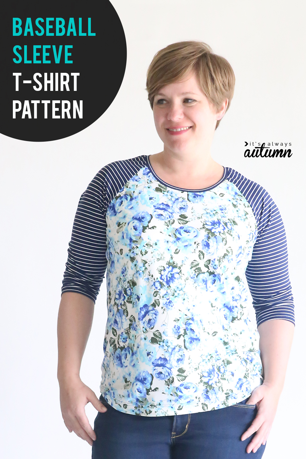 free raglan tee shirt sewing pattern {women's size large} - It's