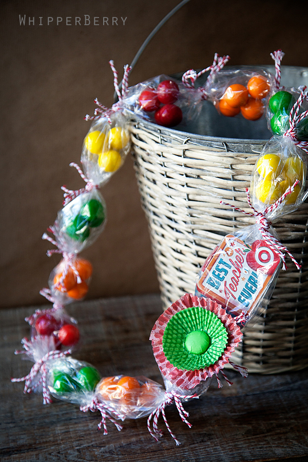 Candy necklace with gift card for a teacher
