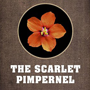 The Scarlet Pimpernel book cover, with flower