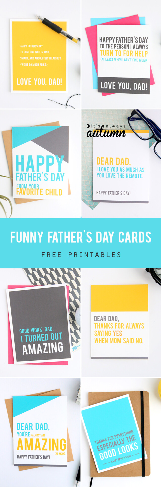 FUNNY father's day cards you can print at home - It's Always Autumn