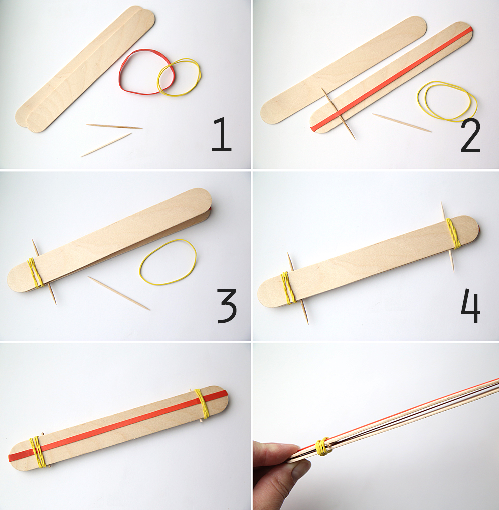 Steps for making craft stick kazoo