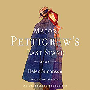 Major Pettigrew\'s Last Stand book cover, with jackets and hats on a stand