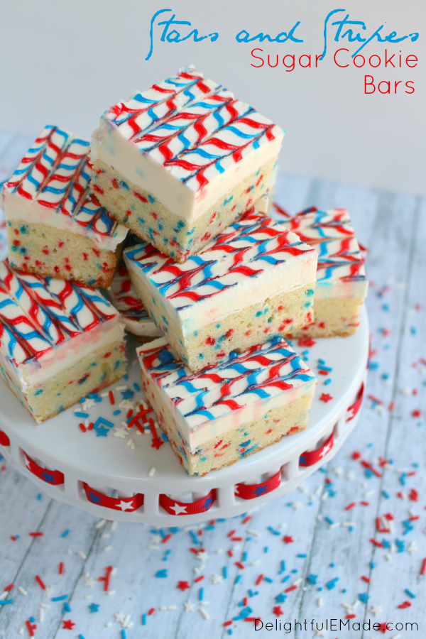 Stars and stripes sugar cookie bars