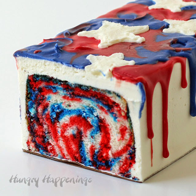 Red, white and blue cake