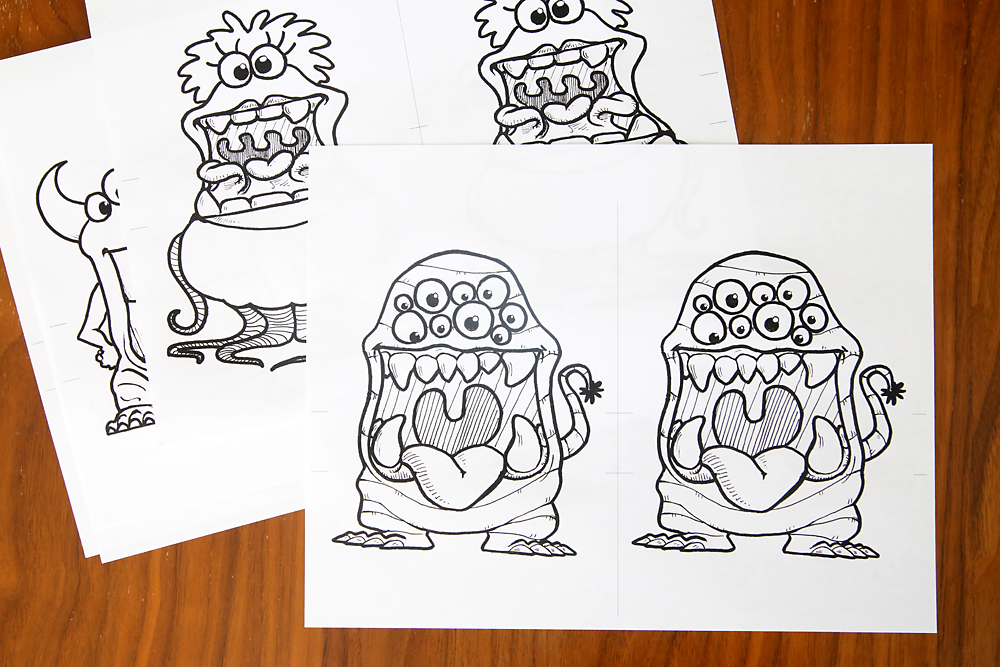 Printable big mouth monsters coloring pages