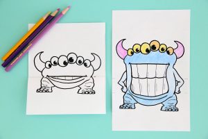 Monster Coloring Pages {Folding Surprise!} - It's Always Autumn
