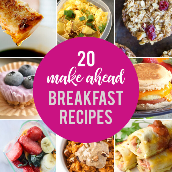 Collage of make ahead breakfast recipes
