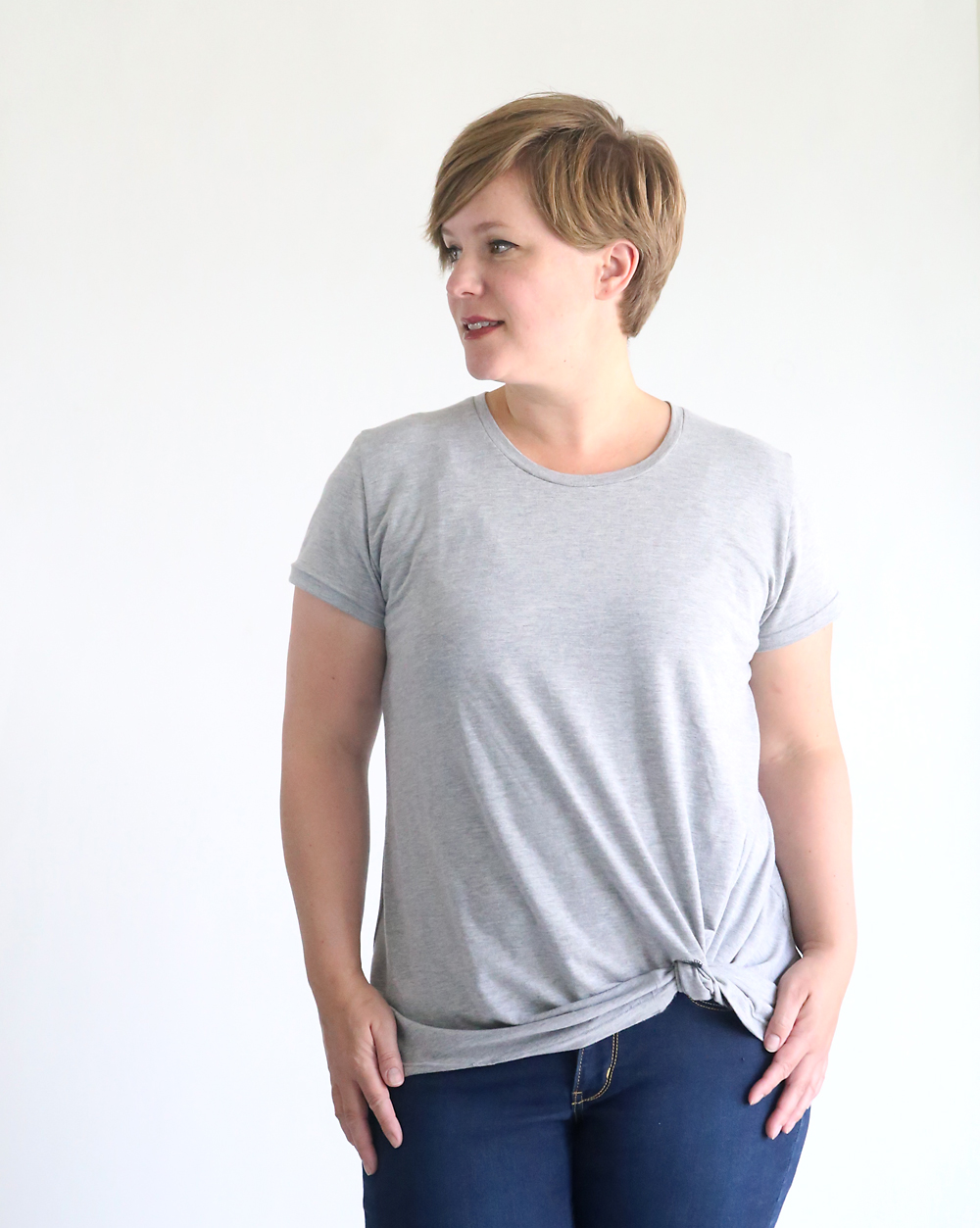 how to tie t shirt side knot