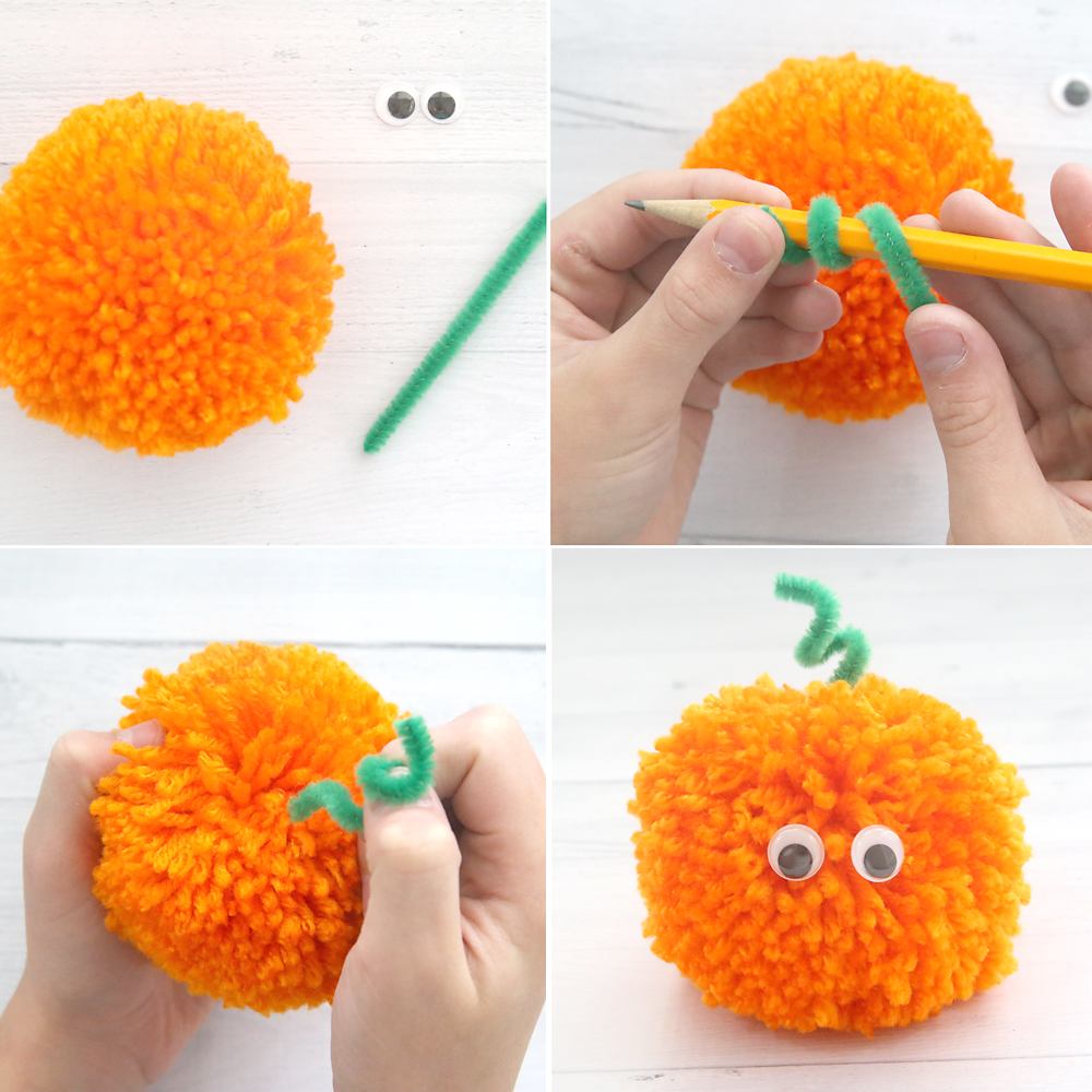 Pumpkin yarn pom pom