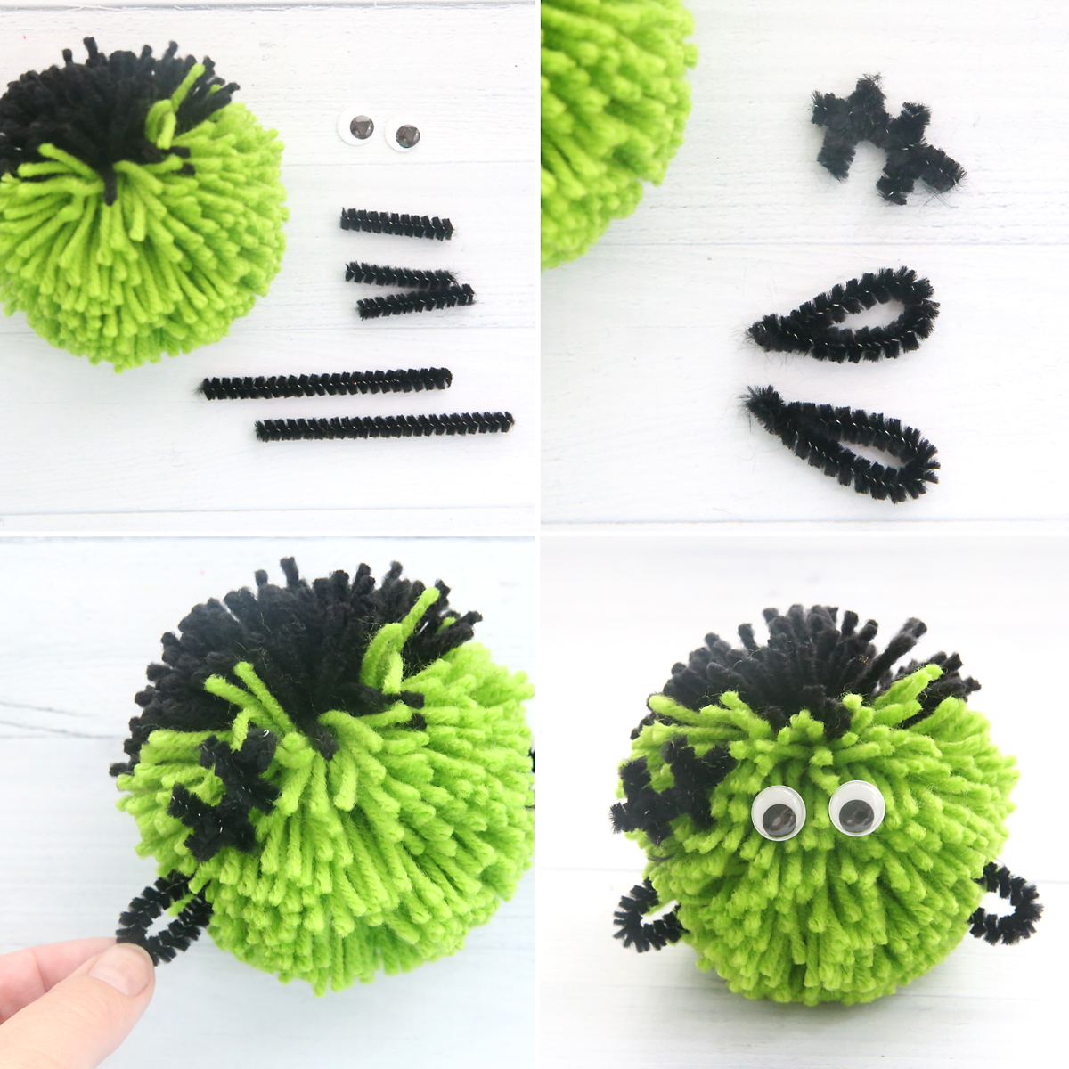 Frankenstein pom poms
