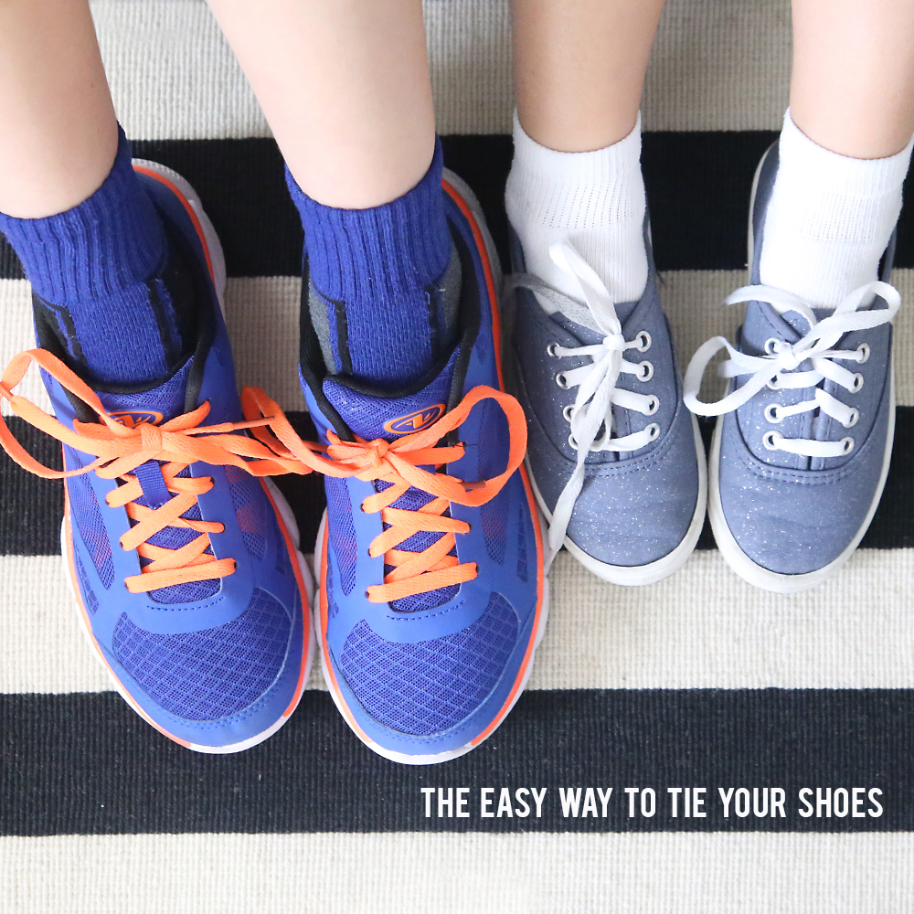 easiest way to teach kid tie shoes