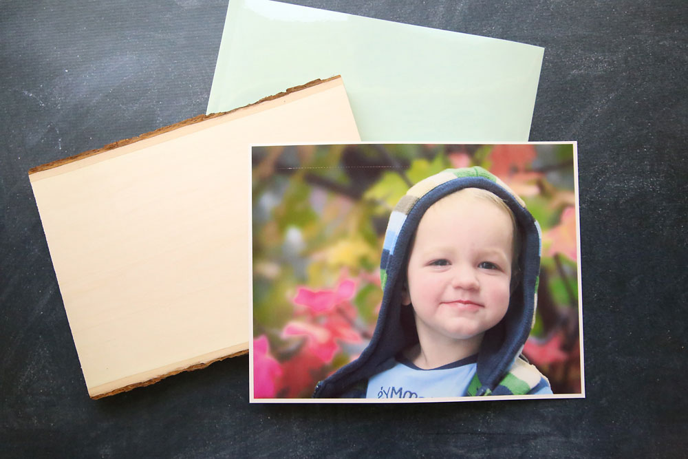 Wood plank and photo printed on tattoo paper