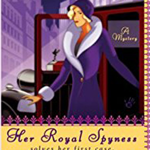 Her Royal Spyness book cover, woman exiting and old fashioned car