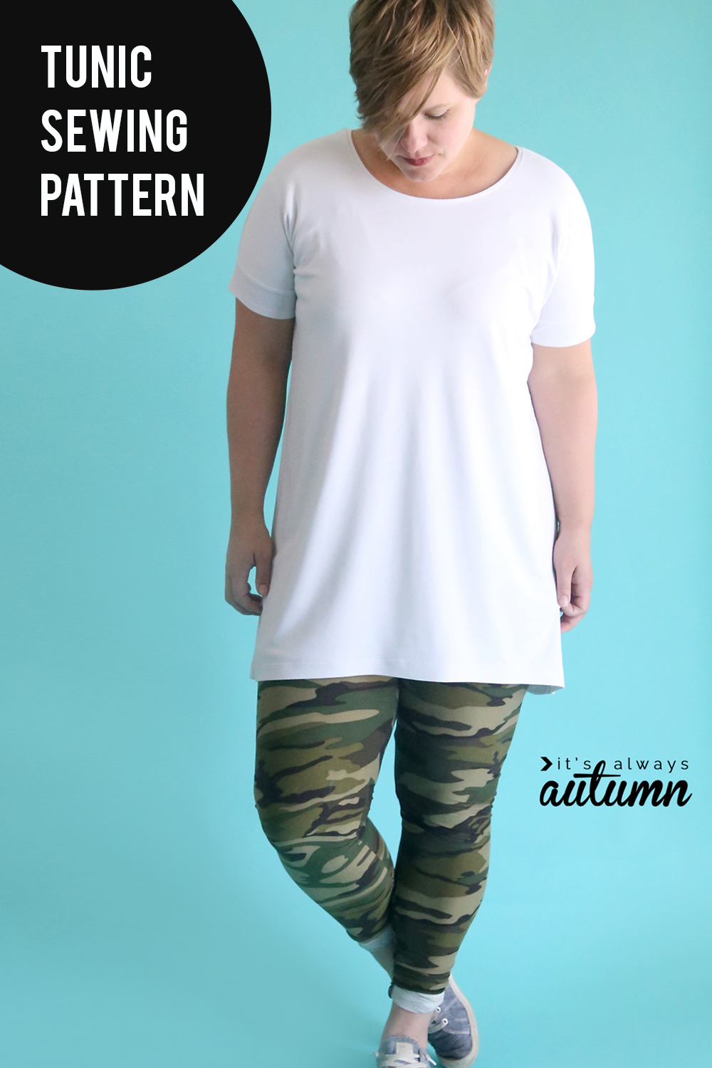 Learn how to sew a long shirt to wear with leggings with this tunic sewing pattern and tutorial.