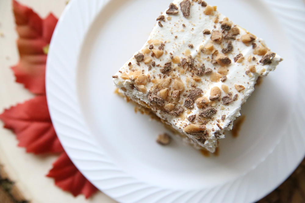 Super delicious pumpkin caramel poke cake recipe. Easy and tasty!