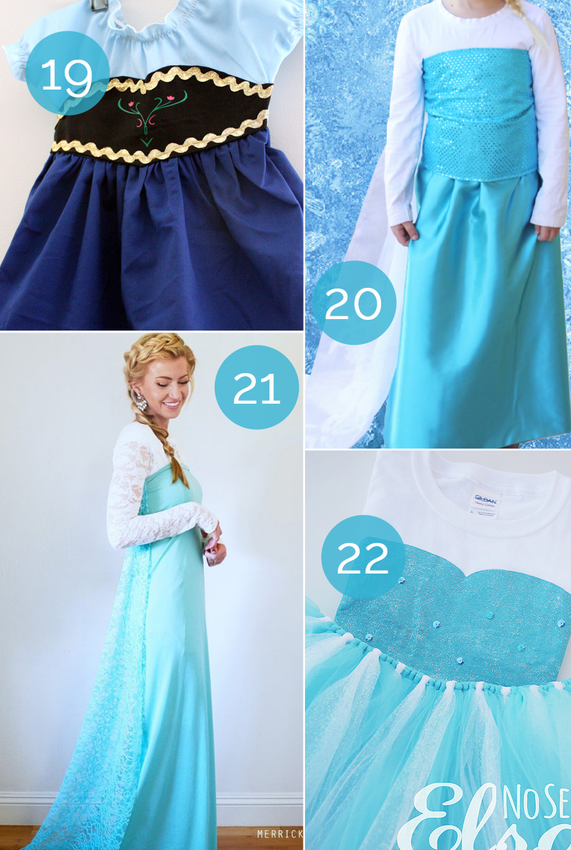 how to make a diy frozen Halloween costume - ideas for both Anna and Elsa costumes!