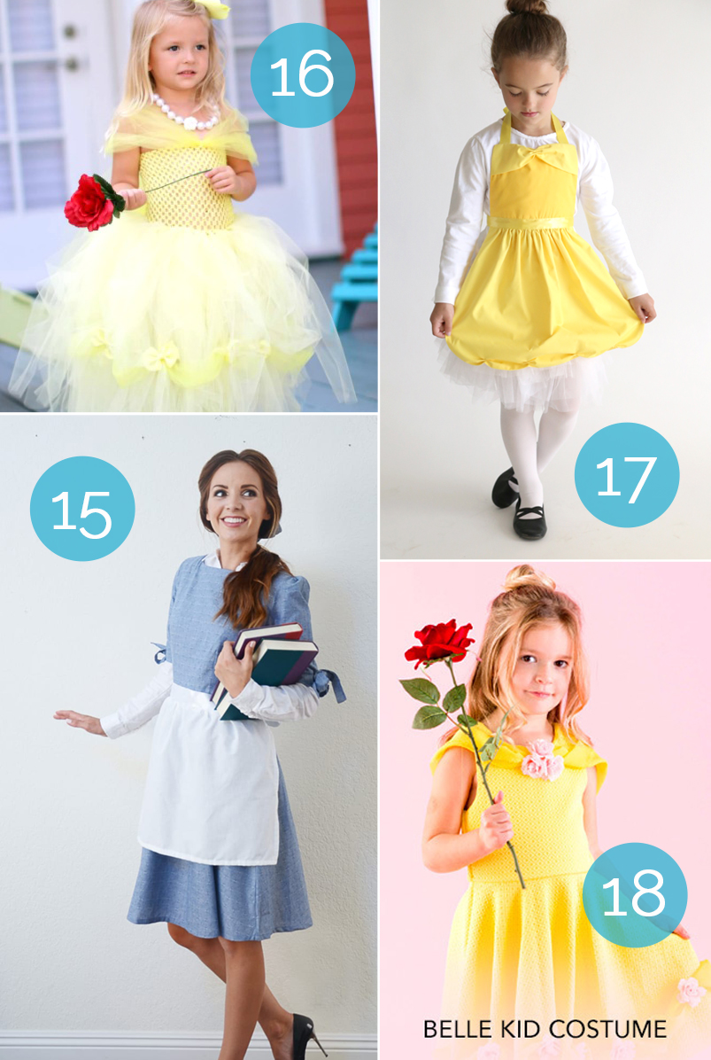 Best tutorials for a DIY Belle costume from Beauty and the Beast. Great for dress up or Halloween!