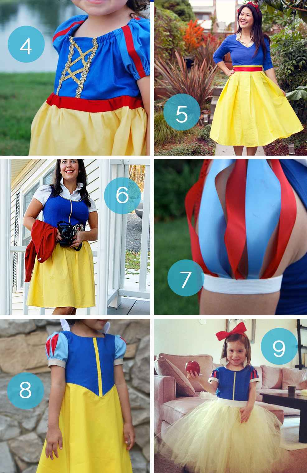 huge list of DIY princess costumes: DIY Snow white costume and more!