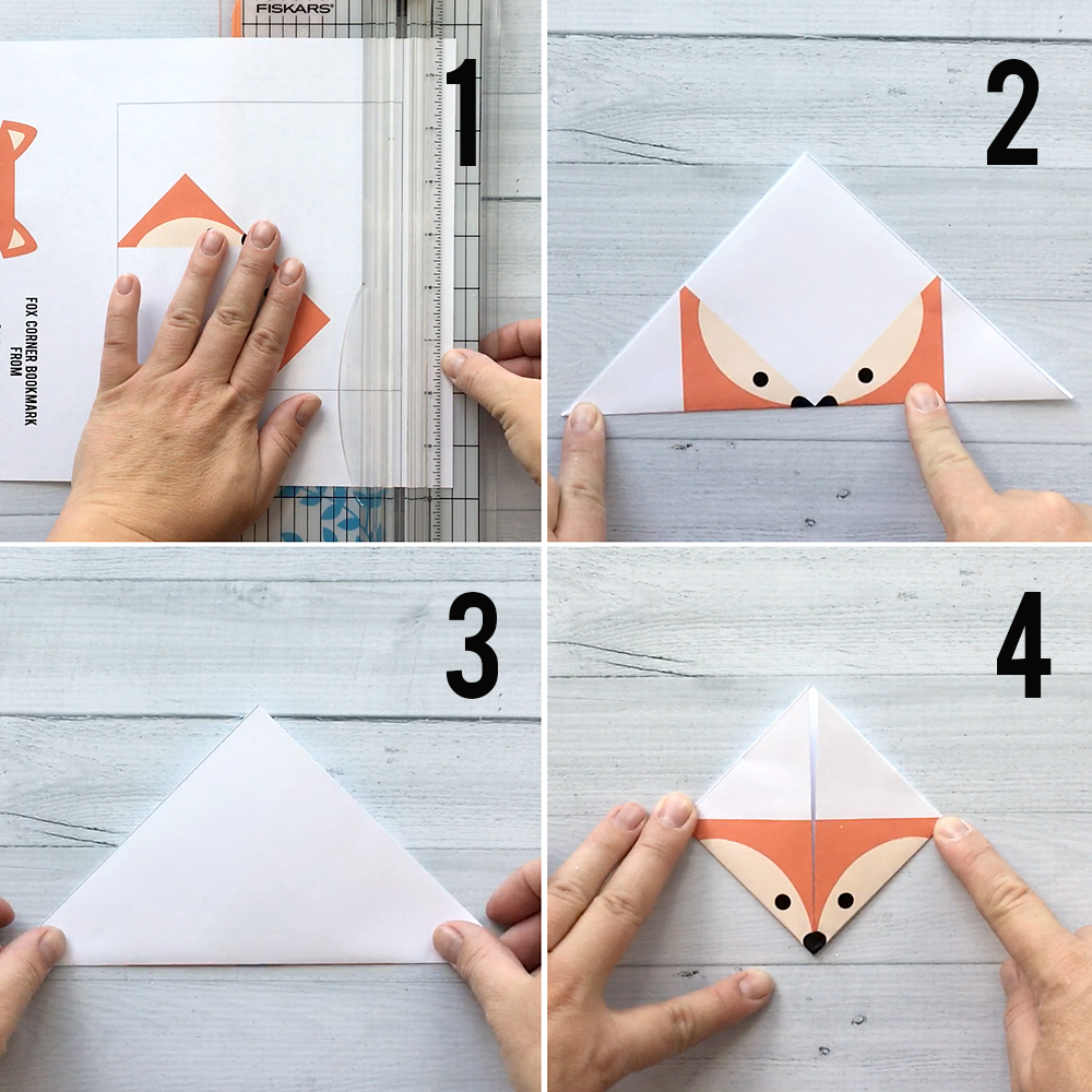 Cute folded bookmarks! Seven different woodland animal origami bookmark templates. Just print, cut, and fold. How to make a corner bookmark.