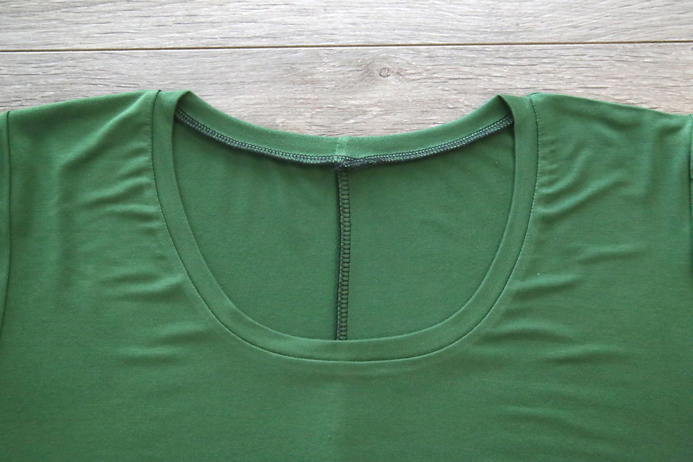 Neckline finished and bound