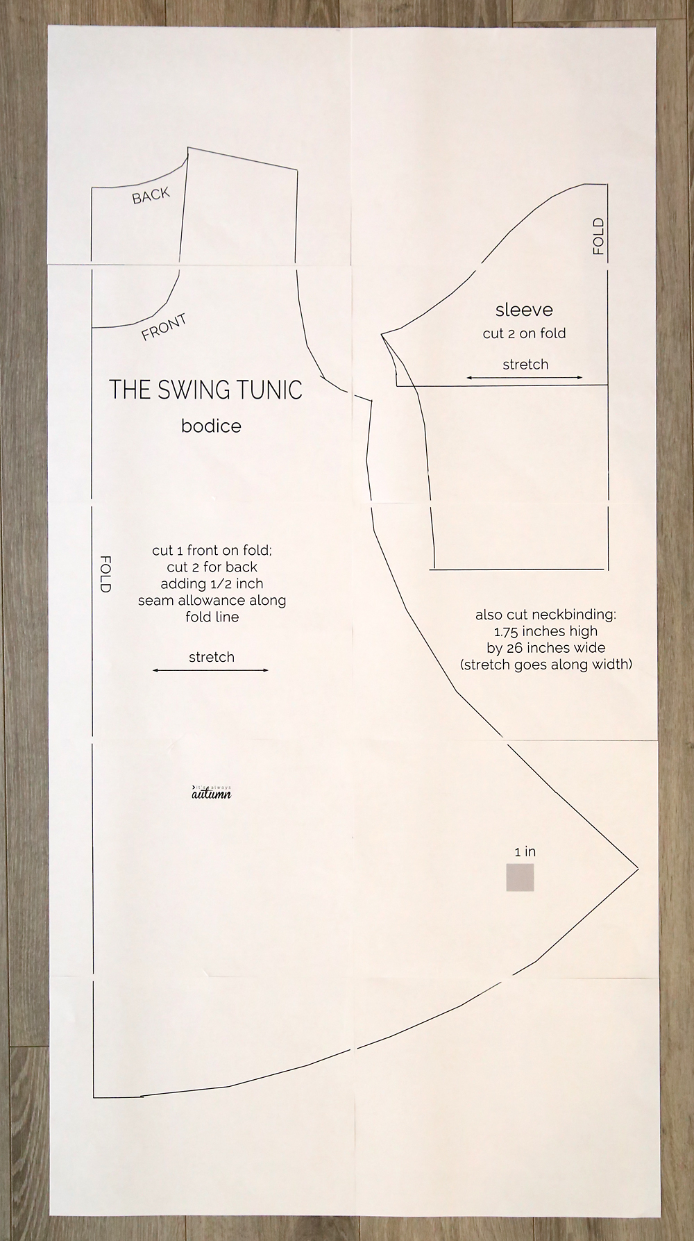 The swing tunic sewing pattern