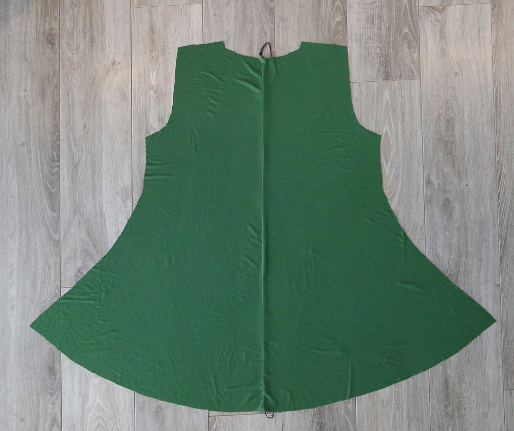 Swing tunic back piece with seam down the middle