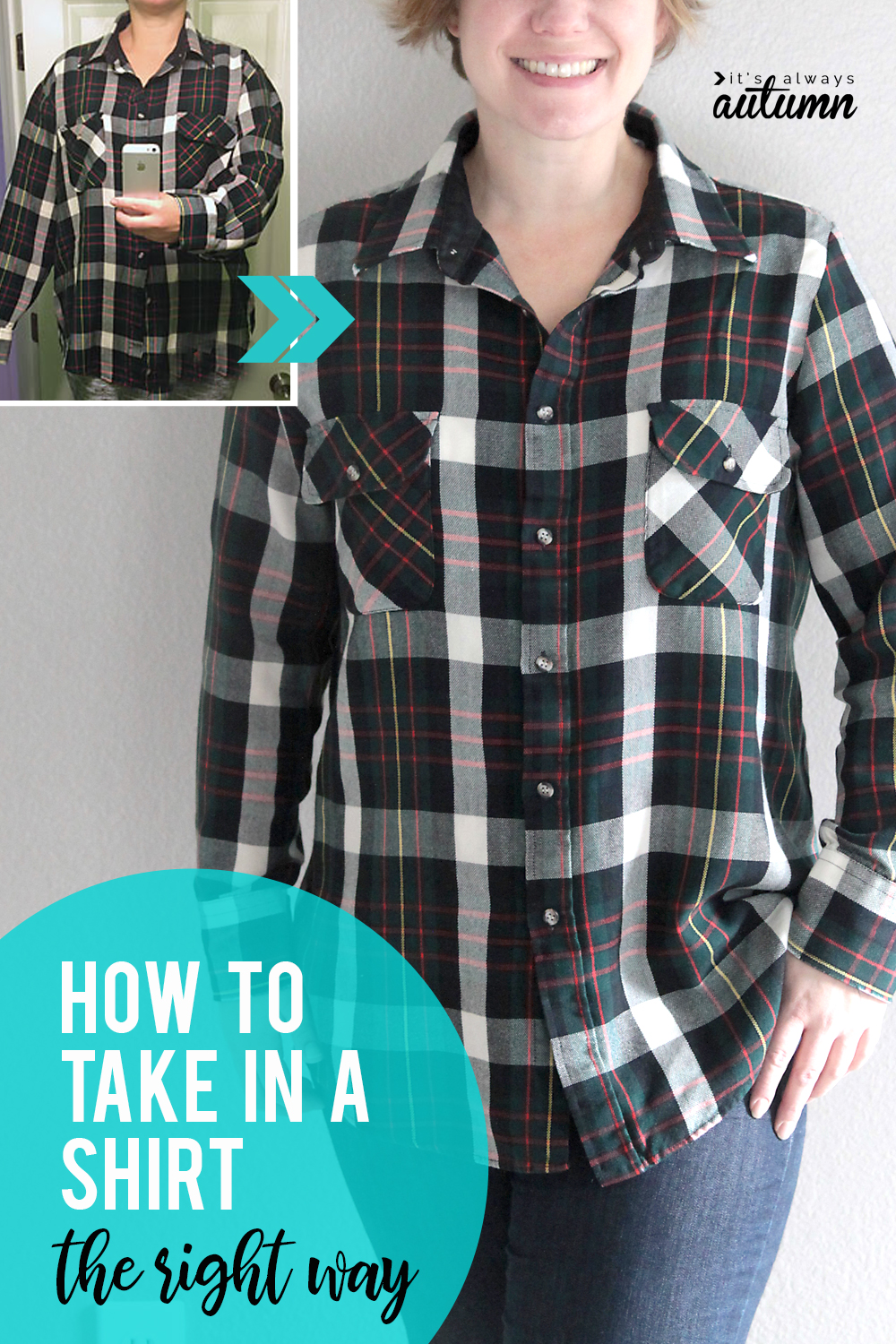 How to take in a shirt THE RIGHT WAY! Easy sewing tutorial.