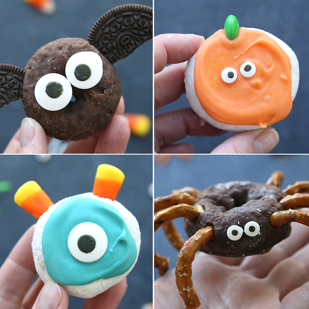 Collage of Halloween donuts