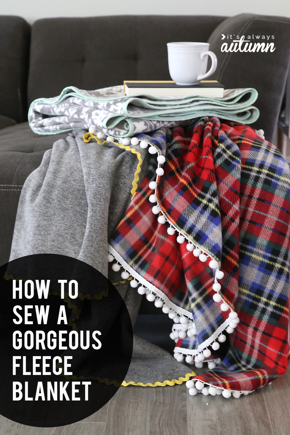 Learn how to make GORGEOUS ultra-luxe fleece blankets with this easy sewing tutorial.