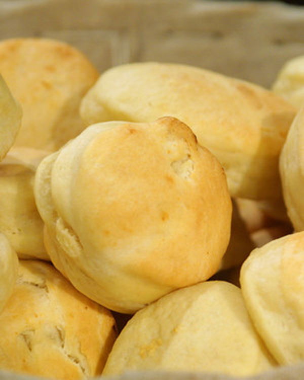 Close up of homemade dinner rolls that can be made in advance