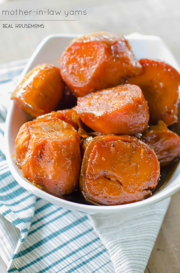 Make ahead candied yams in a bowl for Thanksgiving
