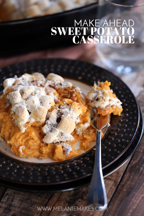 Make ahead Thanksgiving side dishes. How to make sweet potatoes in advance for Thanksgiving. Sweet potato casserole recipe.