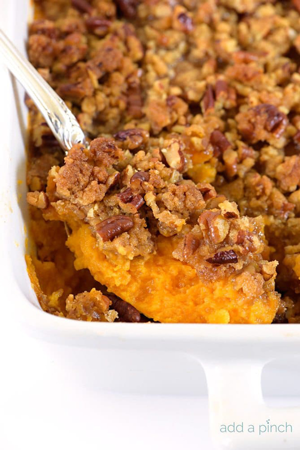 Make ahead Thanksgiving side dishes. How to make sweet potatoes in advance for Thanksgiving. Sweet potato casserole recipe.