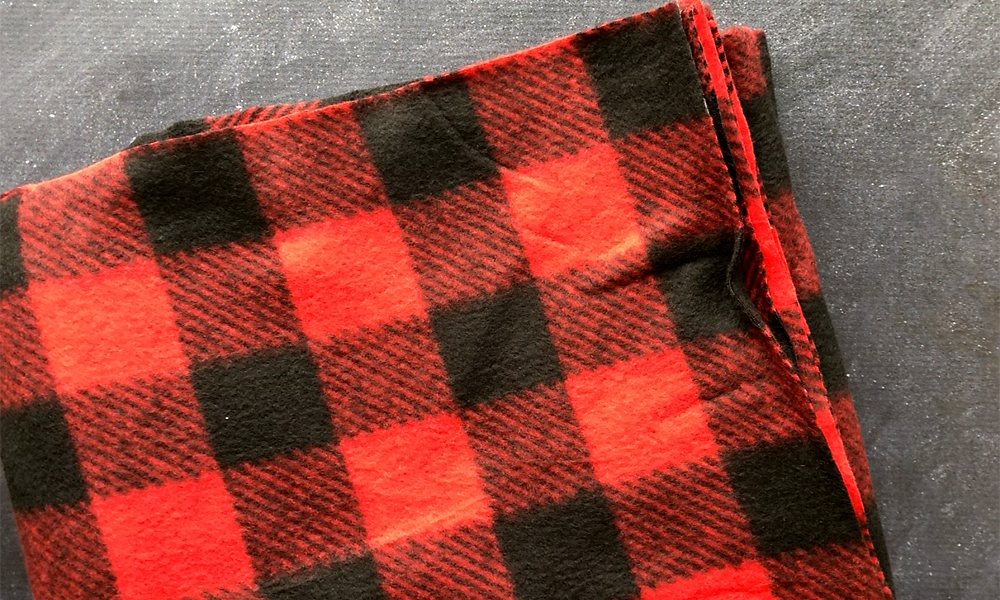 Red and black plaid fleece