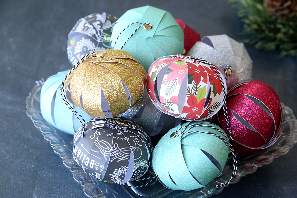 DIY paper strip ornaments in a bowl