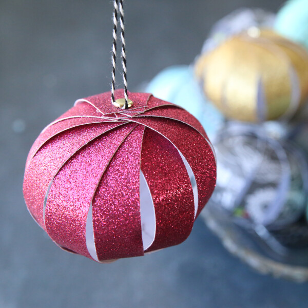 Christmas ornament made from paper strips