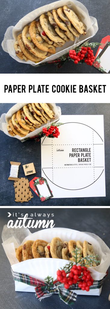 Rectangular paper plate basket template