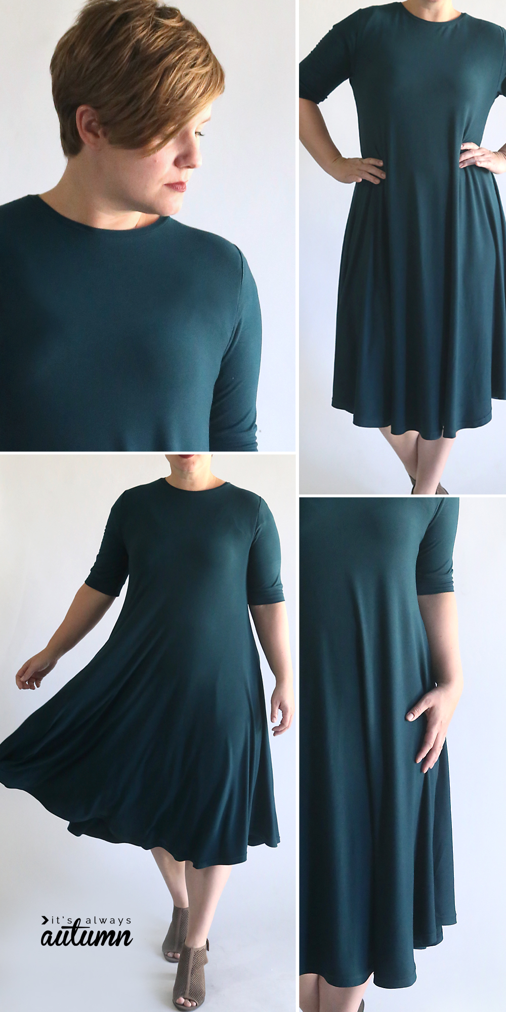 Easy swing dress pattern and sewing tutorial. How to sew a swing dress.