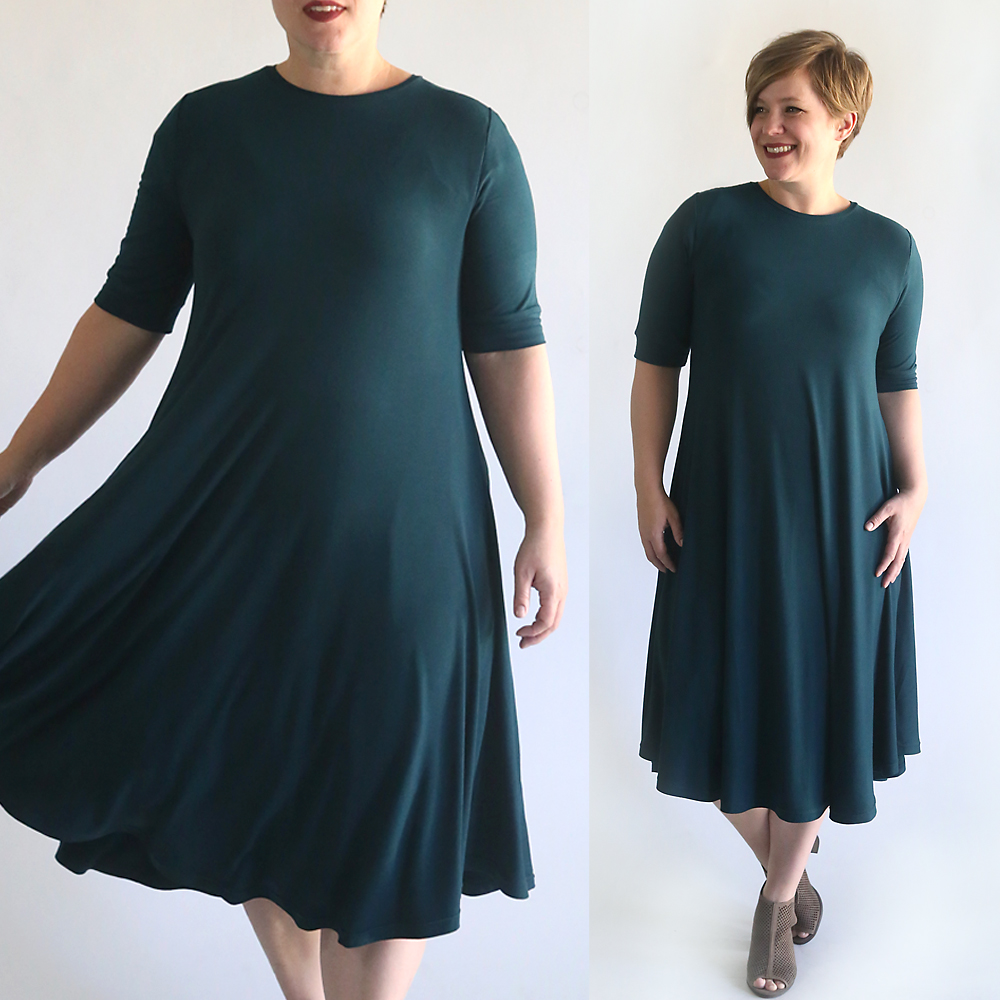 Deep V-neckline Dress PDF Sewing Pattern