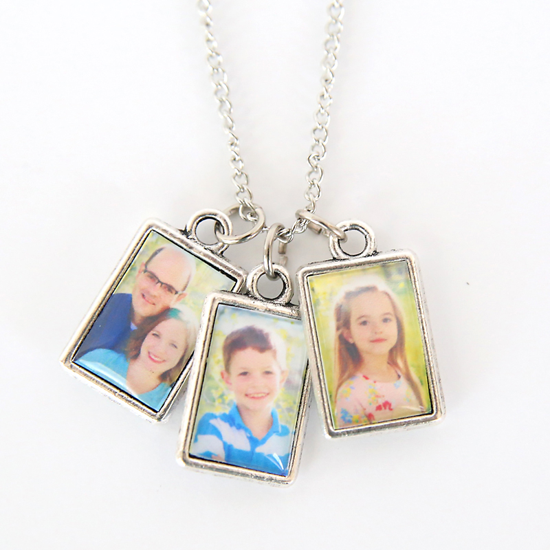 Photo pendants on a chain