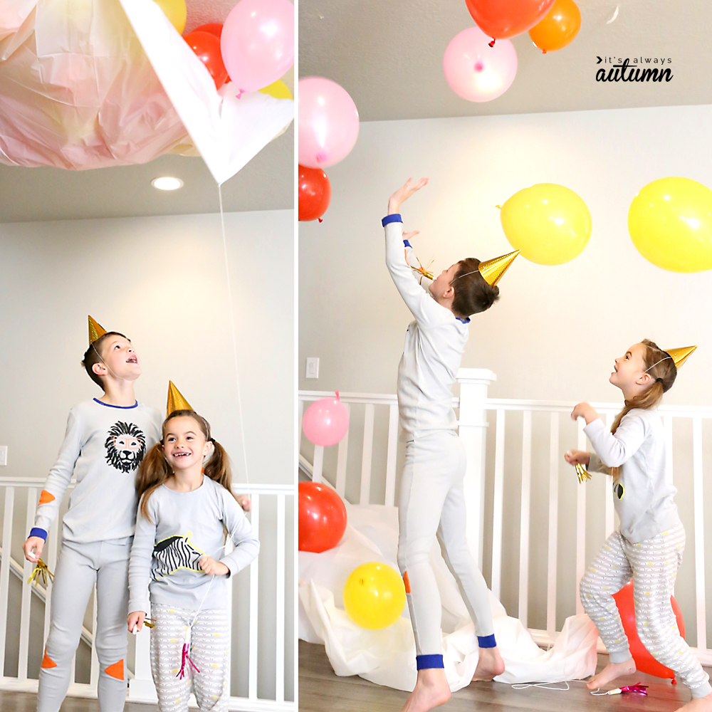 DIY New Year\'s Eve balloon drop