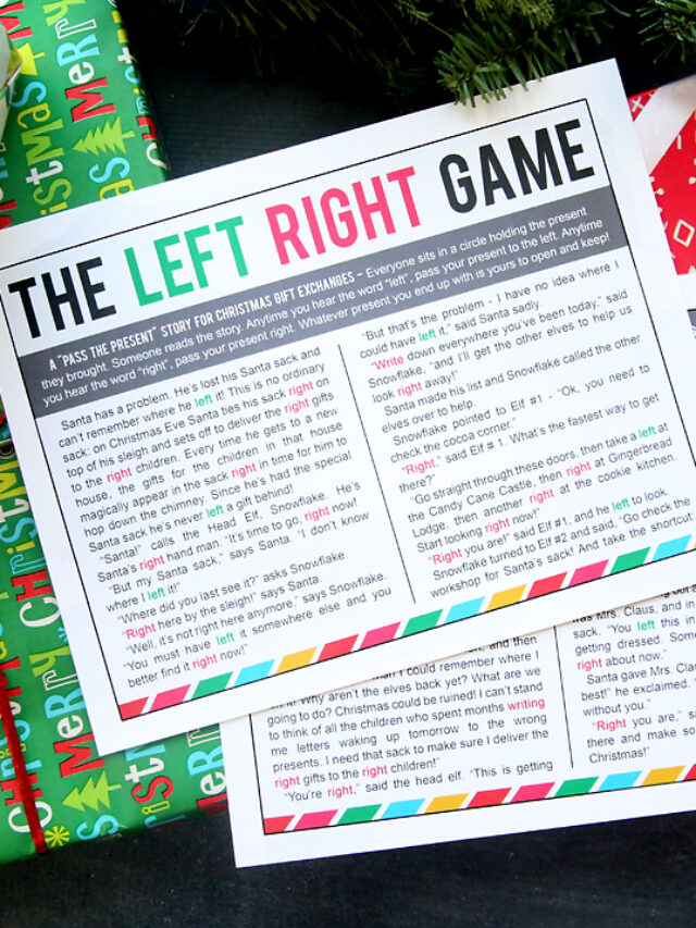 The Christmas Left Right Game (W/Printable Story) Story - It's Always ...