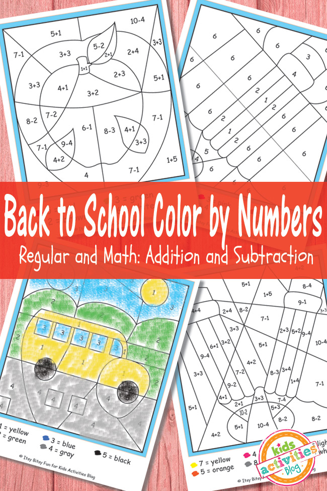 Printable color by numbers worksheets