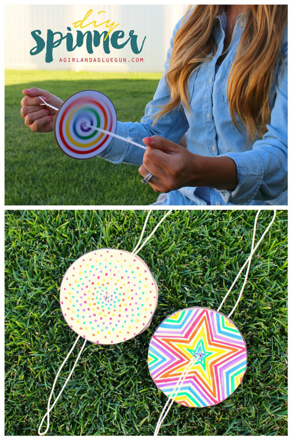 DIY colorful spin toy for kids