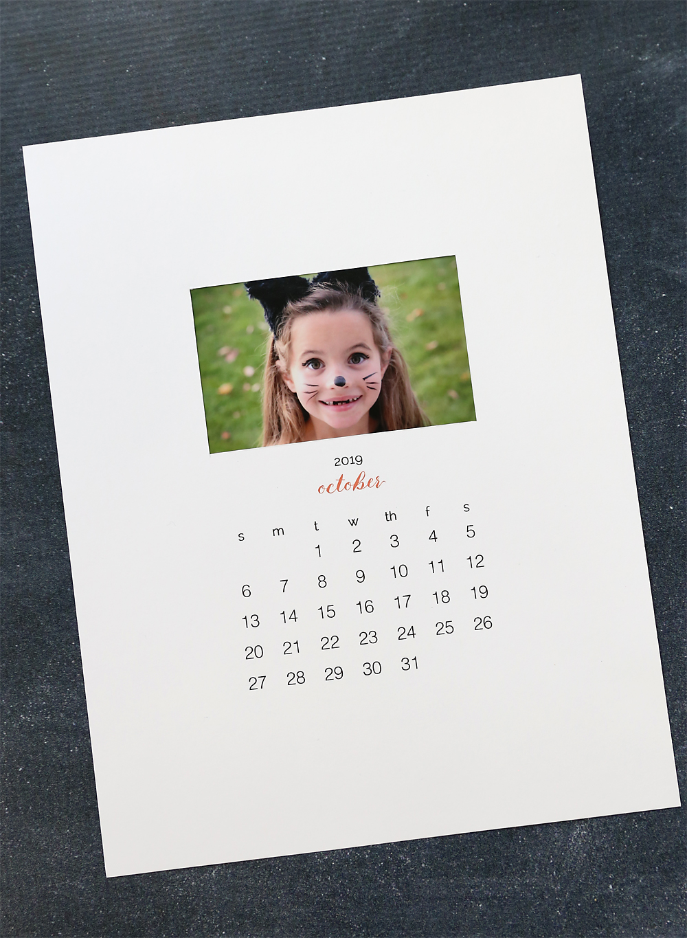 Printable photo calendar