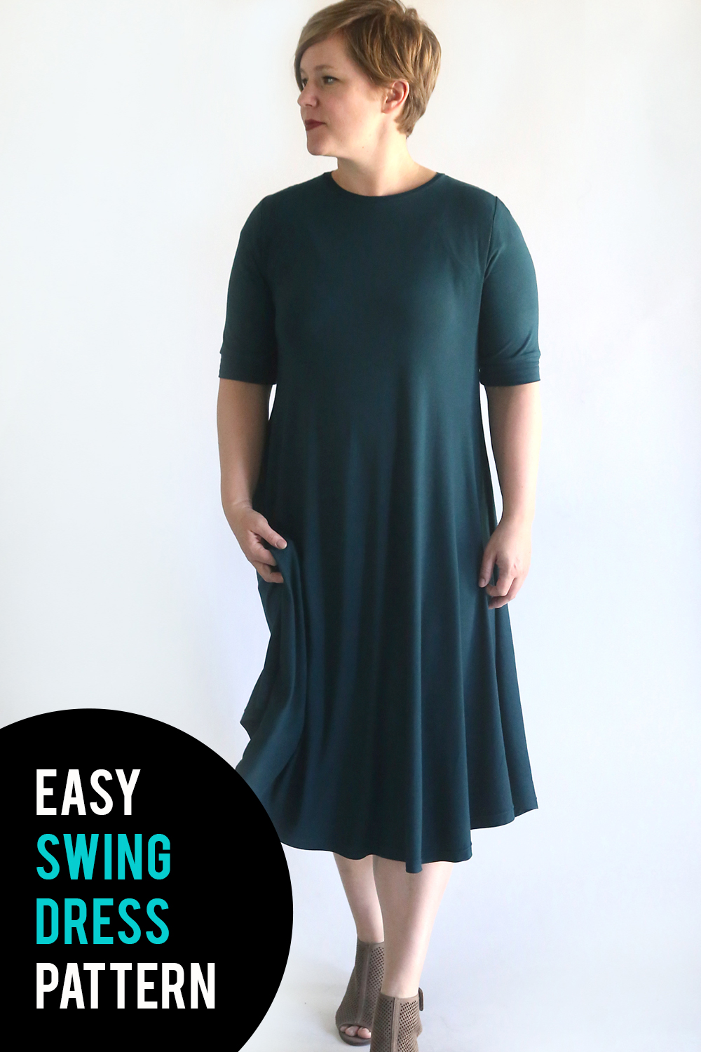 How to sew a swing dress using a free pattern. Easy sewing tutorial.