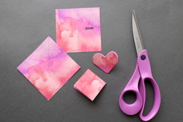 paper rose template cut out in squares