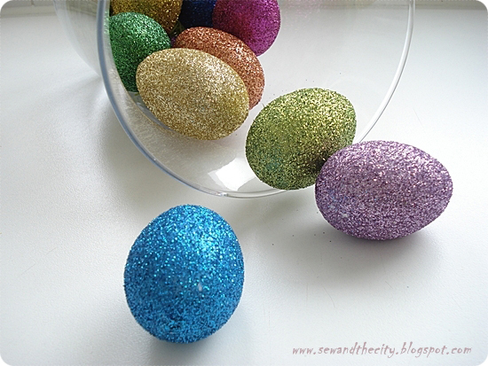 Glittered Easter eggs