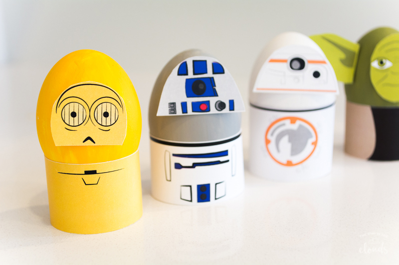 Easter eggs decorated to look like Star Wars characters