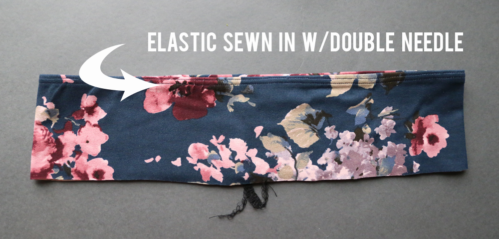 Elastic sewn into the waistband with double needle